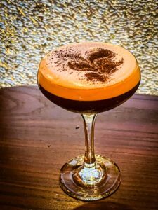 Simone on Sunset blog cocktail photo of espresso martini in Rice Village Houston
