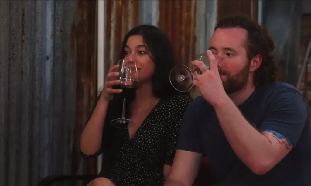 Wine cocktail lounge in Houston with couple enjoying drinks during a relaxed date night